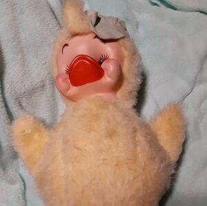Vintage 50s Rushton company Rubber Faced Duck Plush Stuffed animal